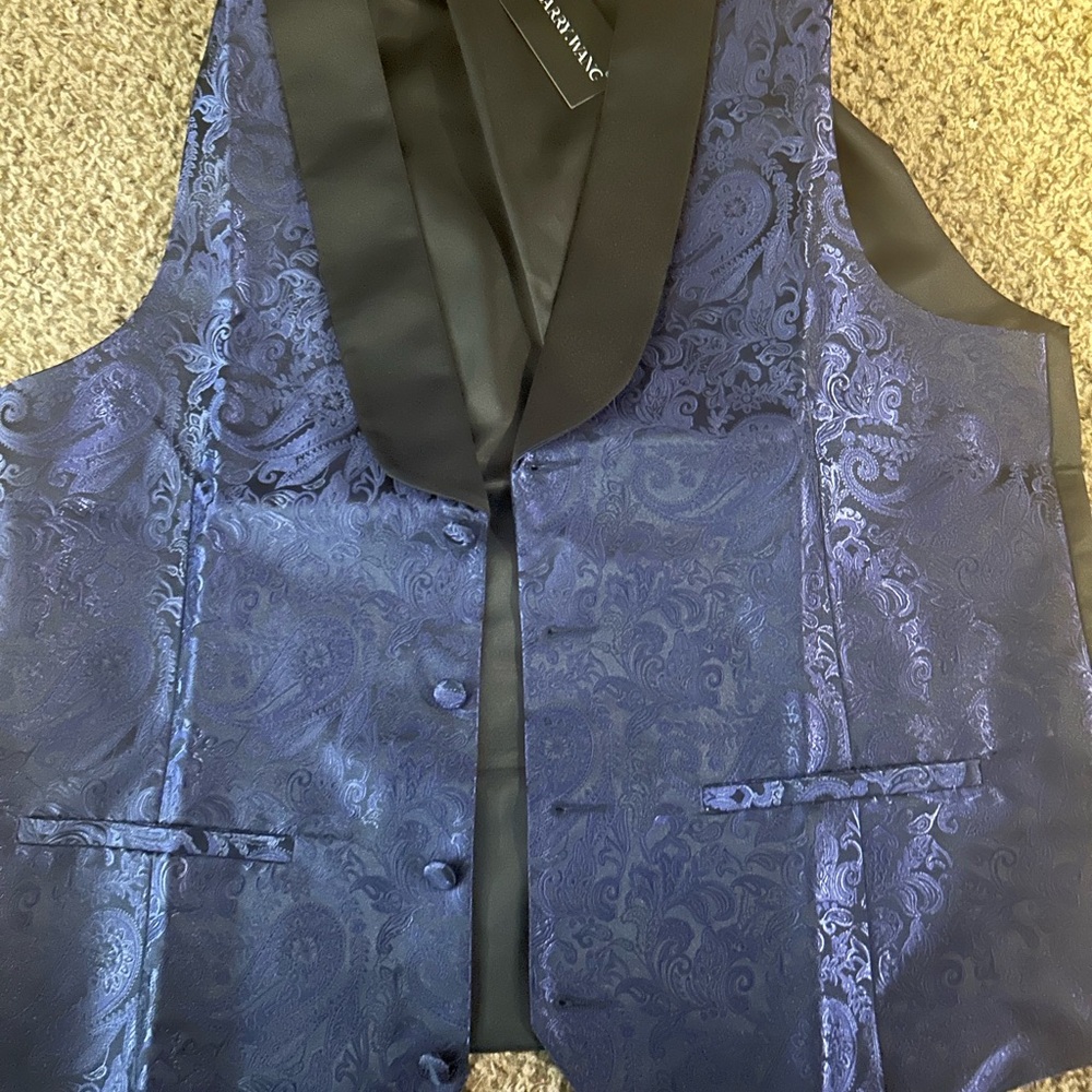 Elegant Blue Paisley Vest